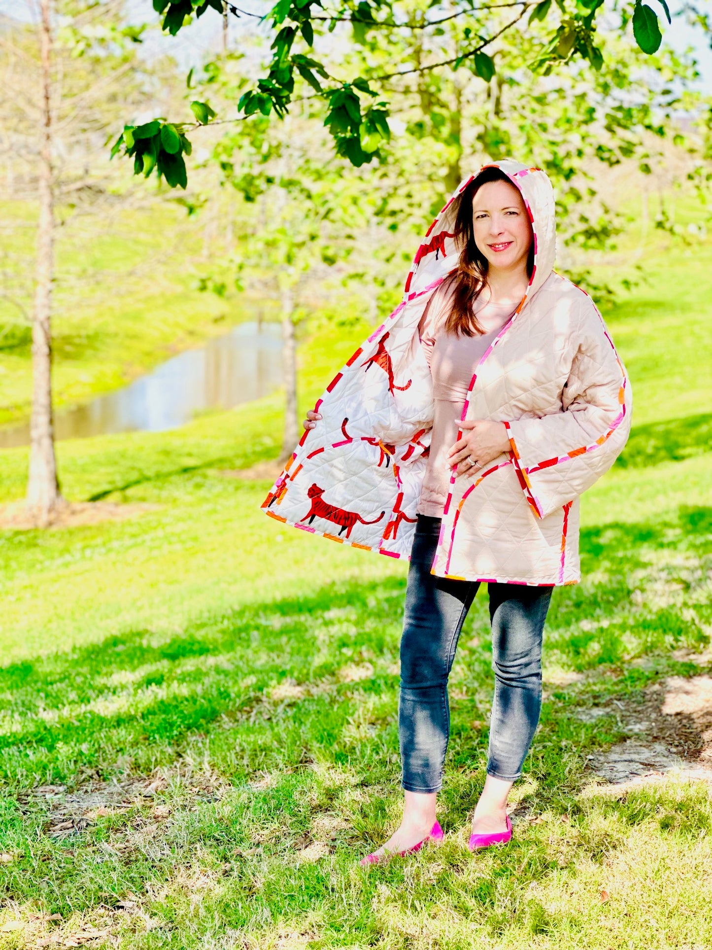 Original Carling Loves Cats Reversible Quilted Coat Pattern with Collar or Hood with FREE video tutorials