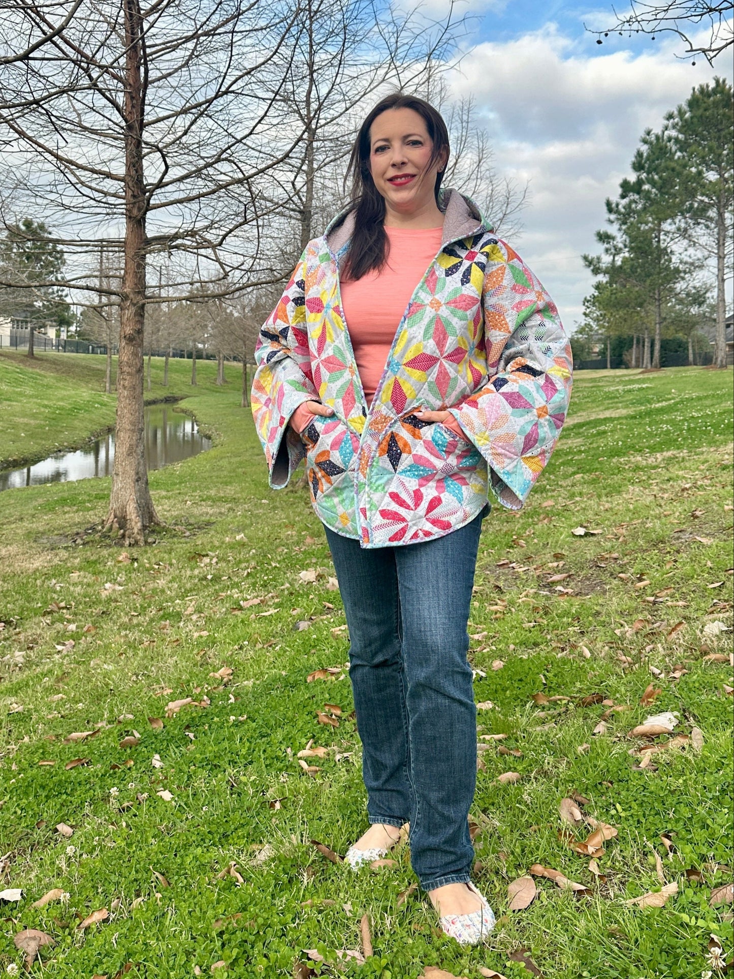 New for 2025! Carling Loves Cats Reversible Quilted Coat Pattern with Collar or Hood with FREE video tutorials