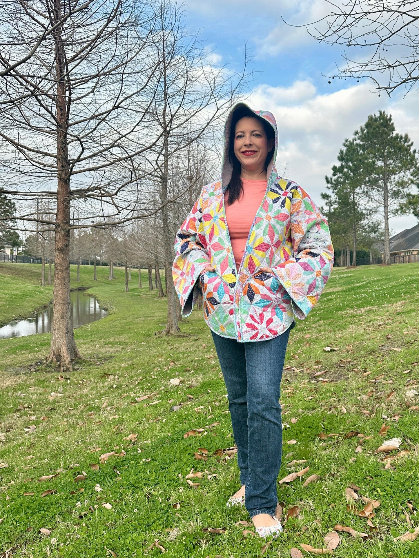 New for 2025! Carling Loves Cats Reversible Quilted Coat Pattern with Collar or Hood with FREE video tutorials