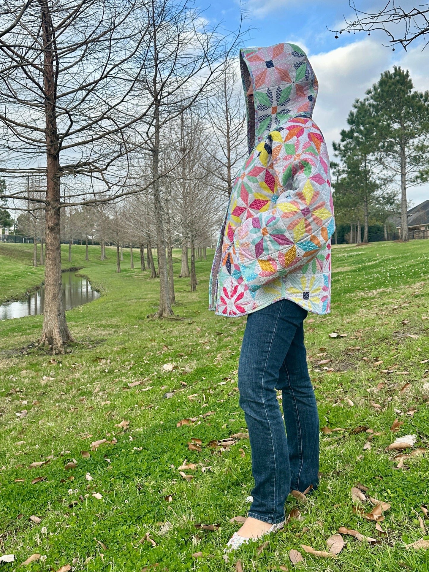 New for 2025! Carling Loves Cats Reversible Quilted Coat Pattern with Collar or Hood with FREE video tutorials