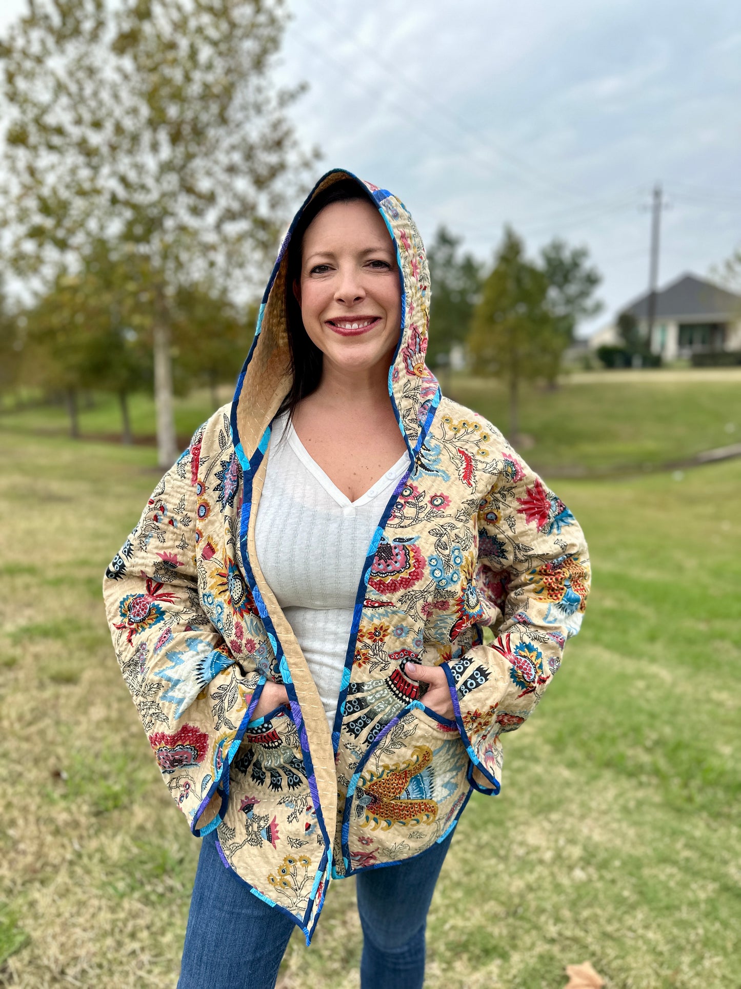 New for 2025! Carling Loves Cats Reversible Quilted Coat Pattern with Collar or Hood with FREE video tutorials