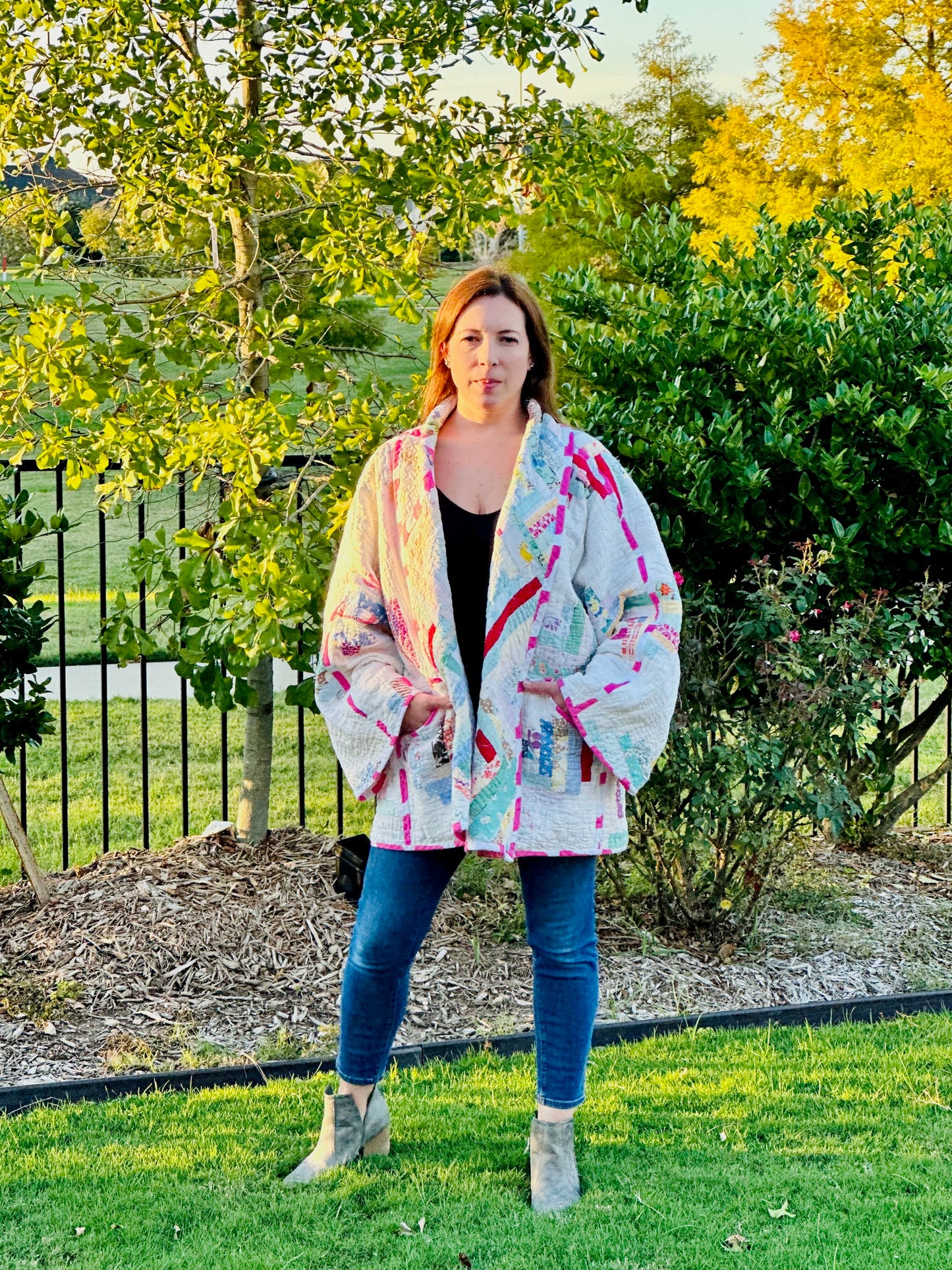 Original Carling Loves Cats Reversible Quilted Coat Pattern with Collar or Hood with FREE video tutorials