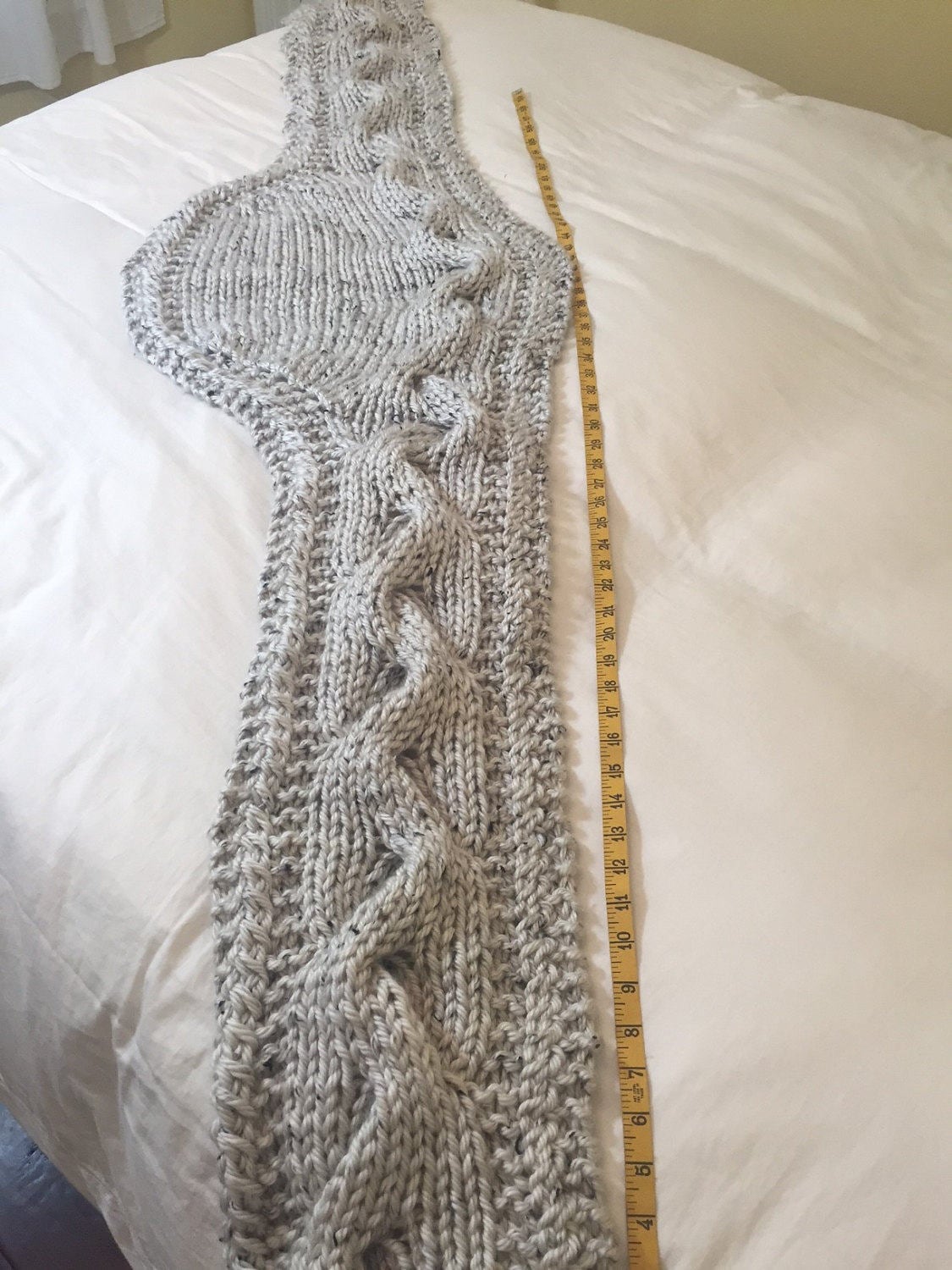 Digital PDF PATTERN Handmade Knit Scarf with Hood / Oversized Chunky / Cable Scarf / Cable Design / Wrap / Neckwarmer / Shawl