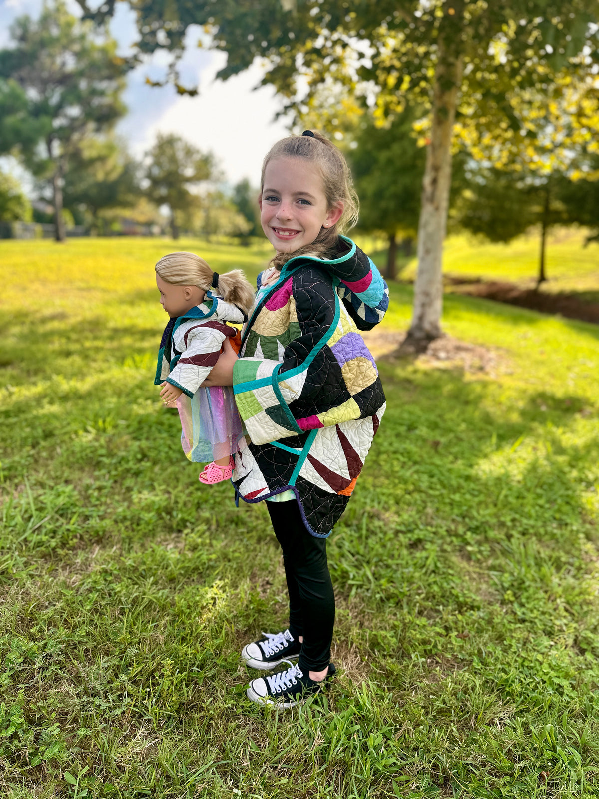 18 inch Doll Reversible Quilted Coat Pattern with Collar or Hood with FREE video tutorials