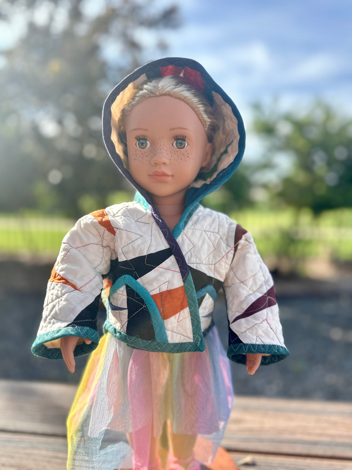 18 inch Doll Reversible Quilted Coat Pattern with Collar or Hood with FREE video tutorials