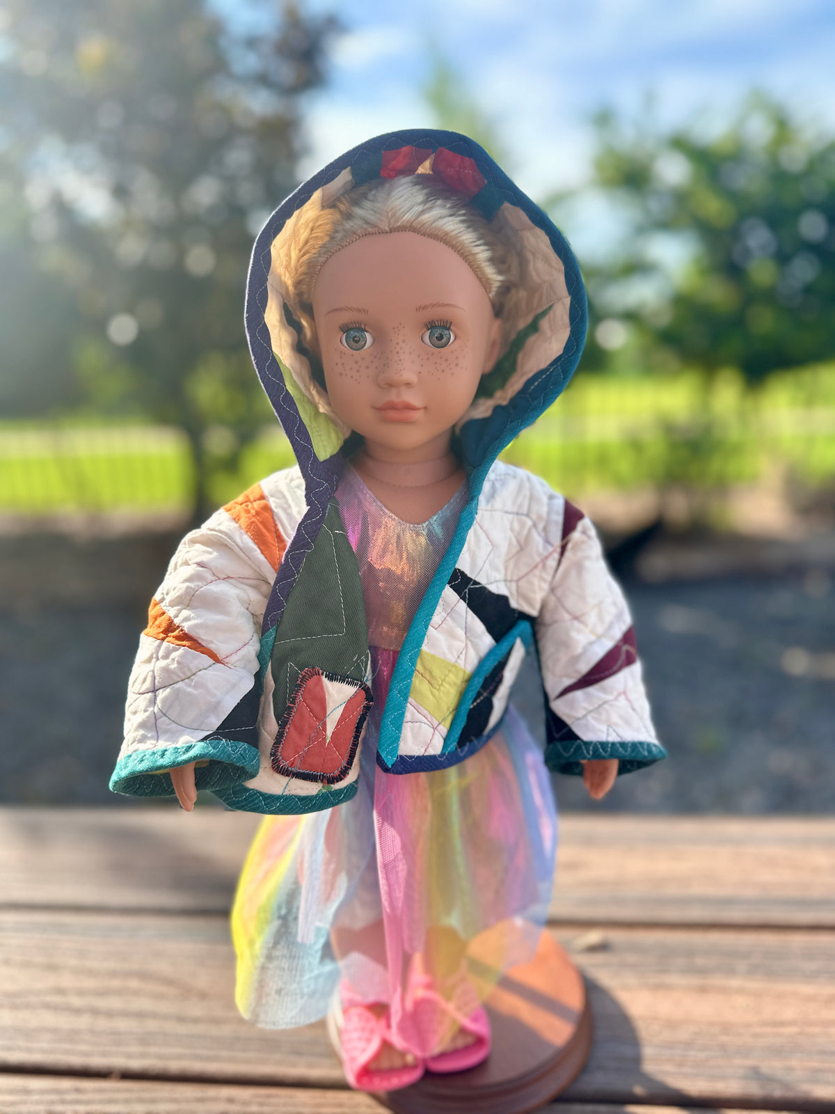 18 inch Doll Reversible Quilted Coat Pattern with Collar or Hood with FREE video tutorials