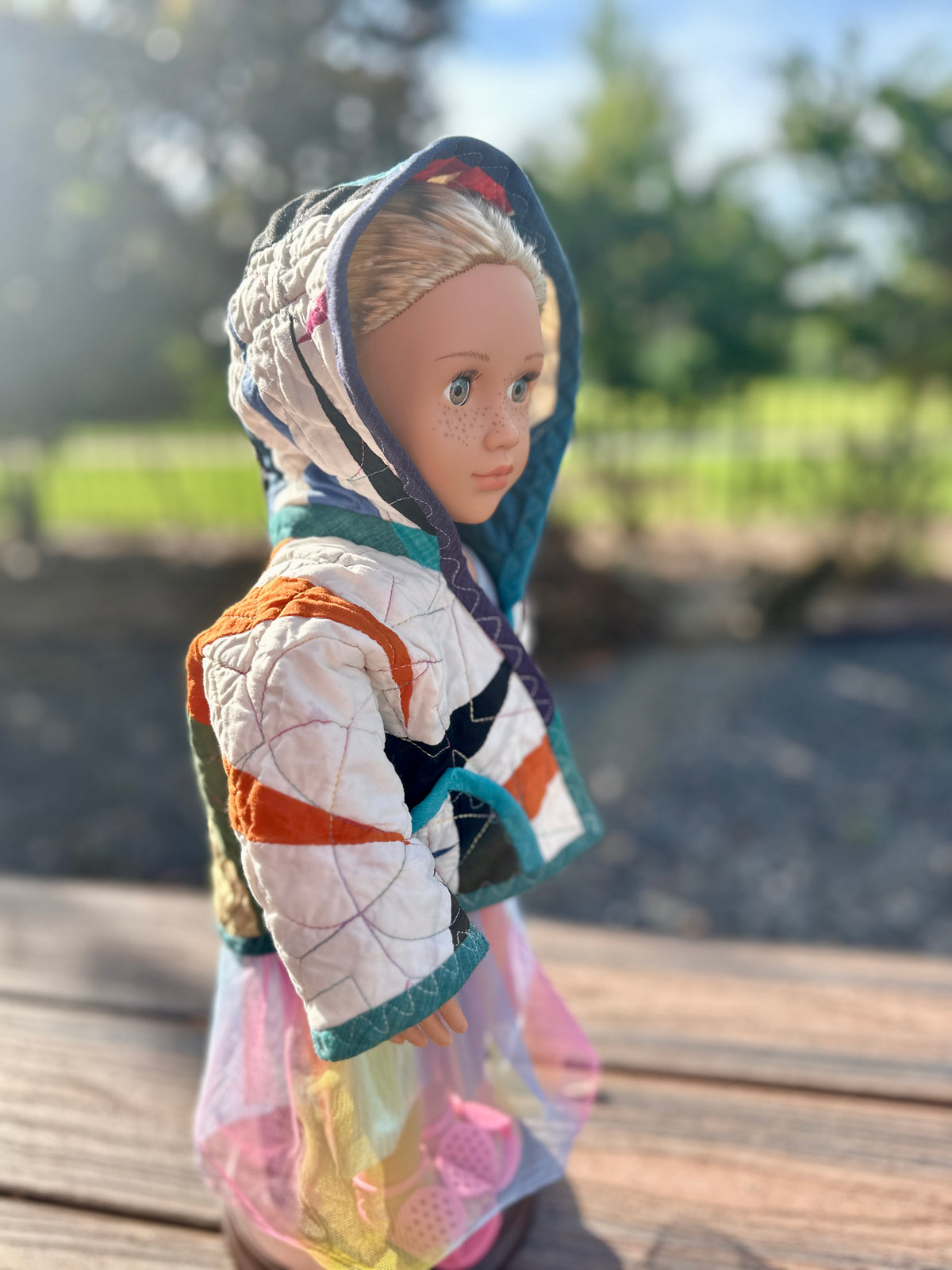 18 inch Doll Reversible Quilted Coat Pattern with Collar or Hood with FREE video tutorials