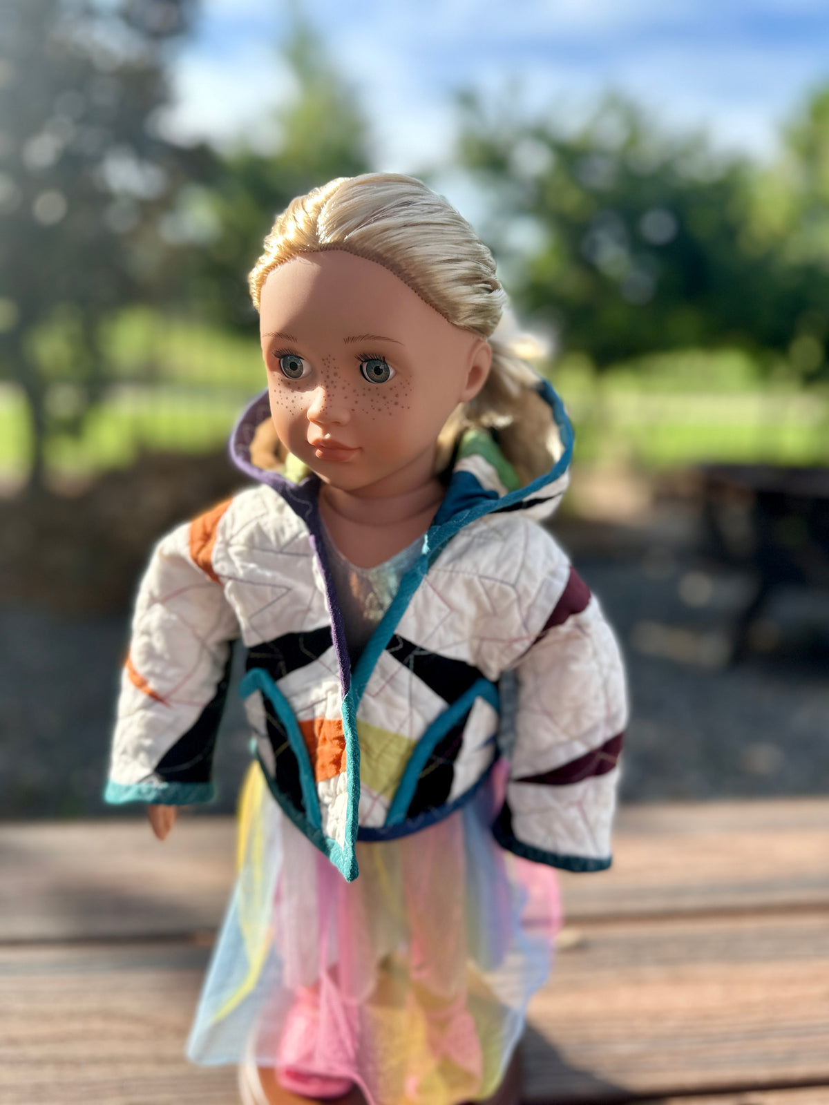 18 inch Doll Reversible Quilted Coat Pattern with Collar or Hood with FREE video tutorials