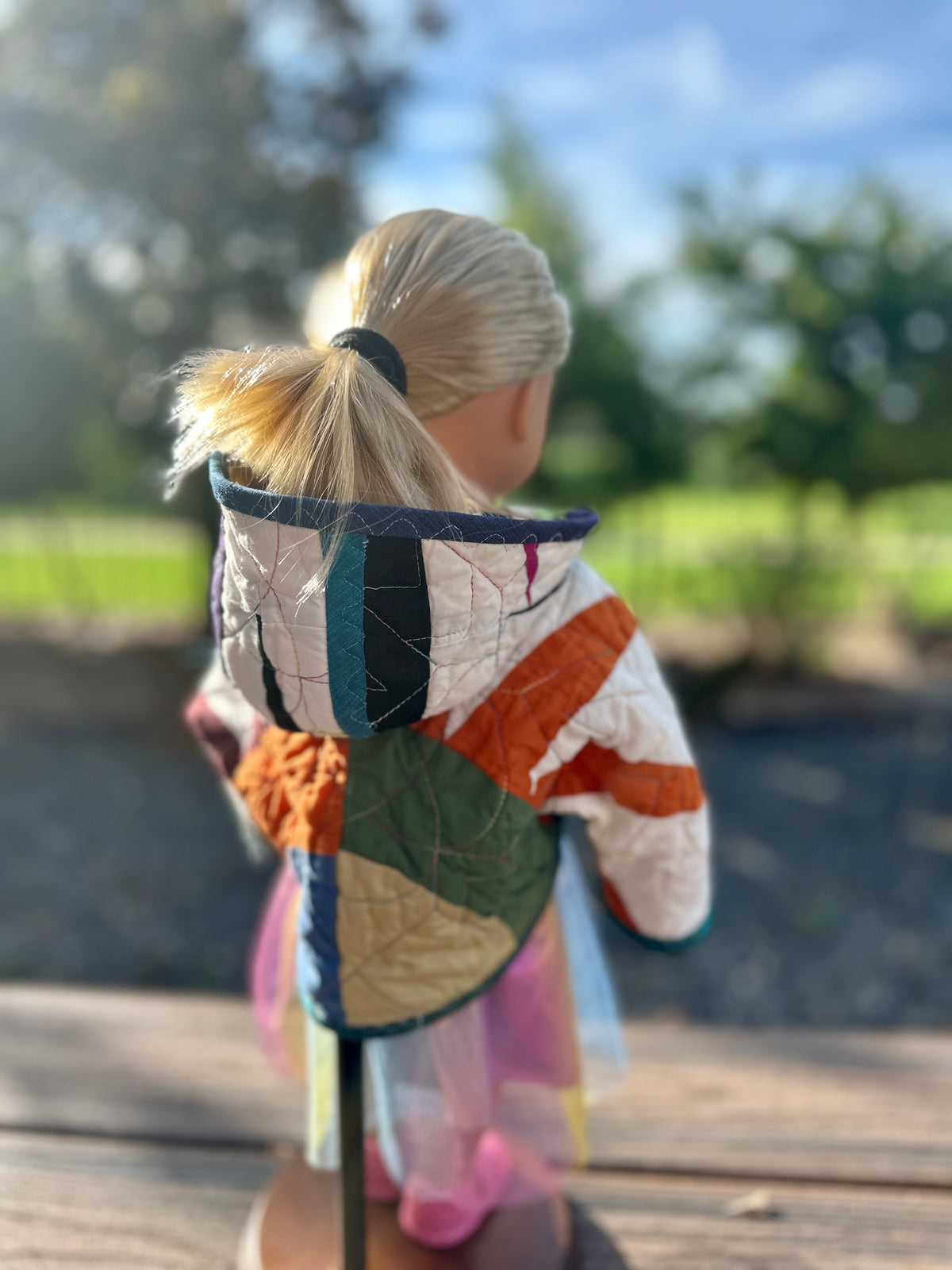 18 inch Doll Reversible Quilted Coat Pattern with Collar or Hood with FREE video tutorials