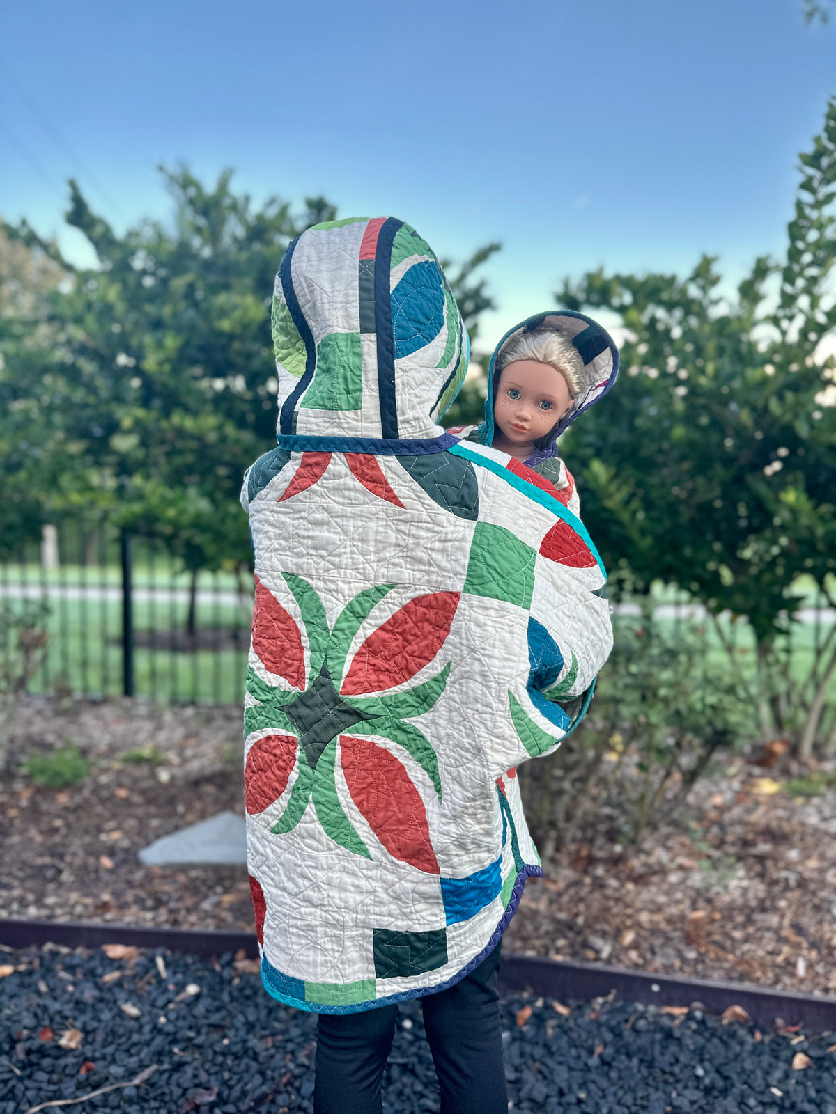 18 inch Doll Reversible Quilted Coat Pattern with Collar or Hood with FREE video tutorials