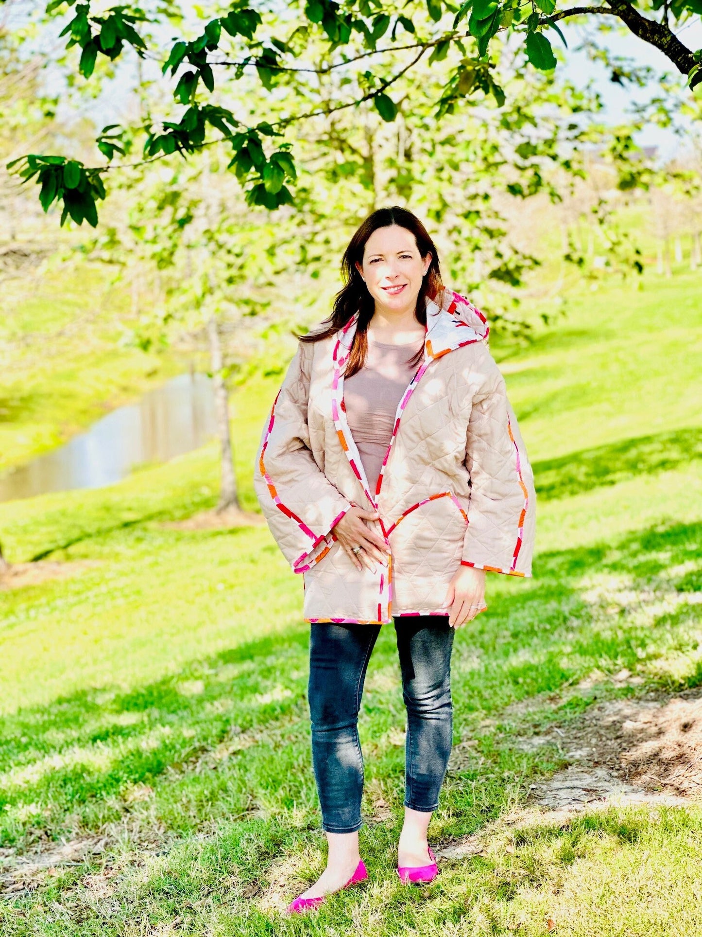 Downloadable Digital PDF PATTERN (8.5"x11" and A0 sizes)  for Quilted Coat with Hood / Reversible / FREE video tutorials